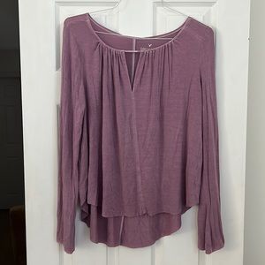 American Eagle Long Sleeve Keyhole Shirt